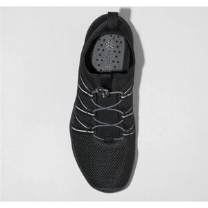 All in Motion Black Boat Men Shoes with Elastic Lacing